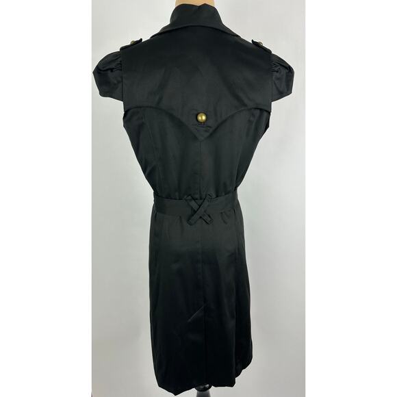NWT Voom by Joy Han USA Size Medium Black Trench Coat Goth Whimsygoth - Picture 8 of 16